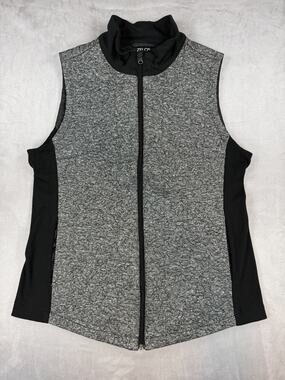 Zelos Full Zip Women's Performance Vest Black Lightweight Mock Collar Sz 0X (12)